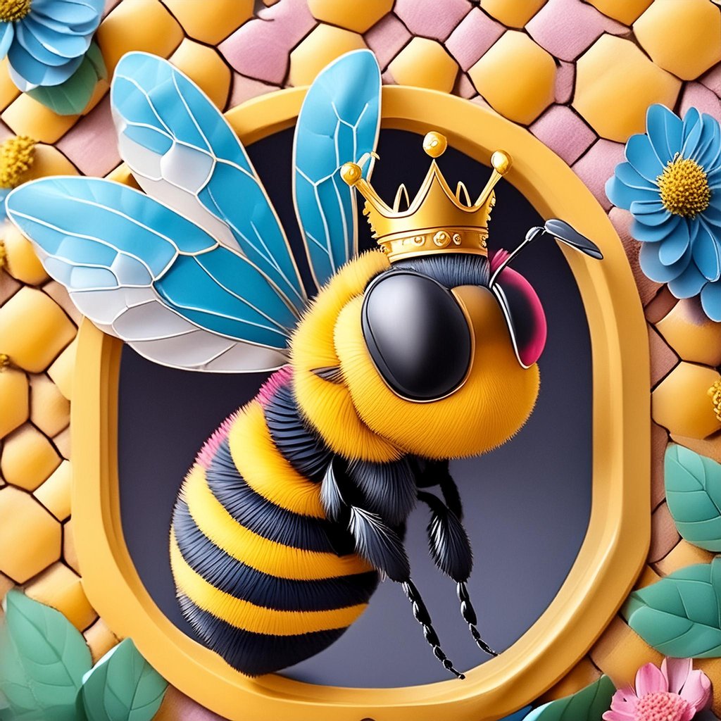 Queen Chamber art: a crowned queen bee